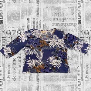 Michael by Michael Kors tropical patterned half sleeve v-neck top